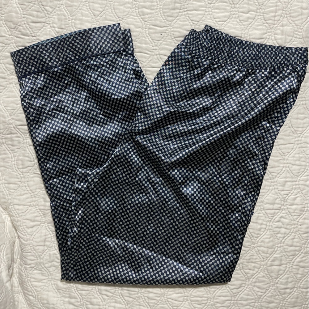 ROBERT LOUIS-MEN'S SILK BLEND PAJAMA BOTTOM BLUE/SILVER LARGE